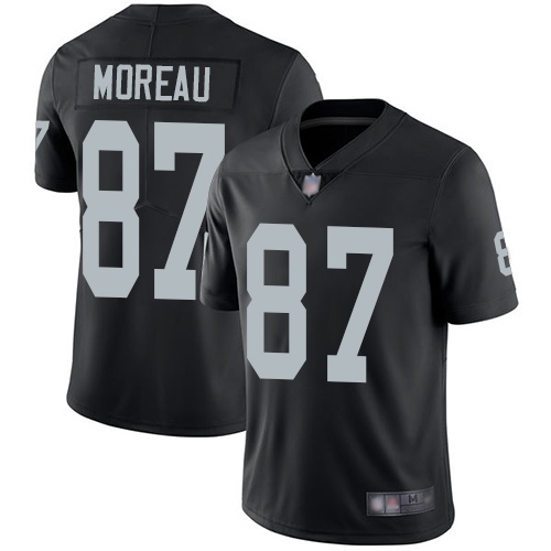 Men Oakland Raiders Limited Black Foster Moreau Home Jersey NFL Football #87 Vapor Untouchable Jersey